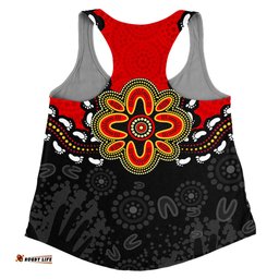 Australia Women Racerback Singlet Aboriginal Inspired Symbol Pattern