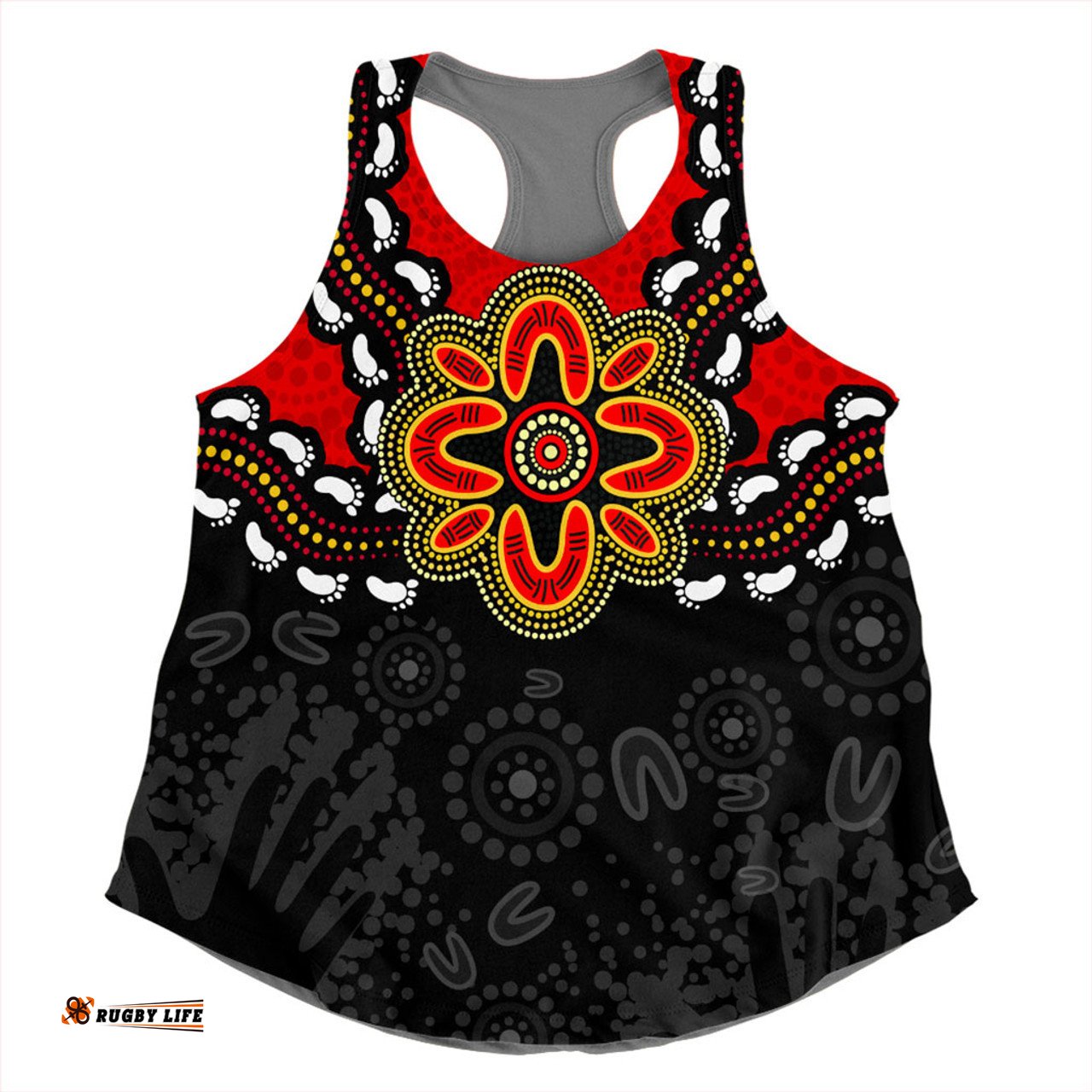 Australia Women Racerback Singlet Aboriginal Inspired Symbol Pattern