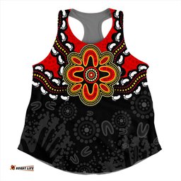 Australia Women Racerback Singlet Aboriginal Inspired Symbol Pattern
