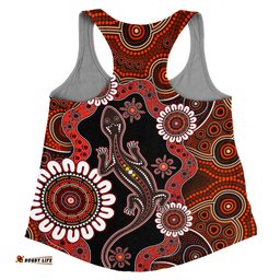 Australia Women Racerback Singlet Aboriginal Inspired Lizard Dot Painting