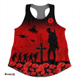 Australia Women Racerback Singlet Lest We Forget Red Poppies Special Style