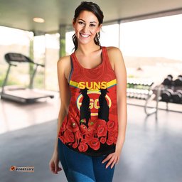 Gold Coast Suns Anzac Day Women Tank Top Indigenous Art