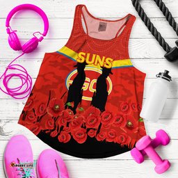 Gold Coast Suns Anzac Day Women Tank Top Indigenous Art