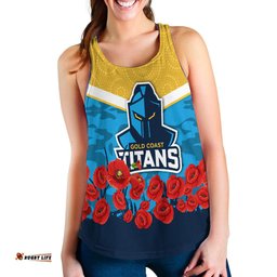 Gold Coast Titans Anzac Day Indigenous Art Women Tank Top