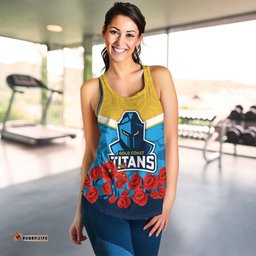 Gold Coast Titans Anzac Day Indigenous Art Women Tank Top