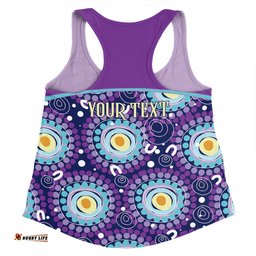 Australia Aboriginal Custom Women Racerback Singlet - Purple Abstract Seamless Pattern With Aboriginal Inspired Women Racerback Singlet