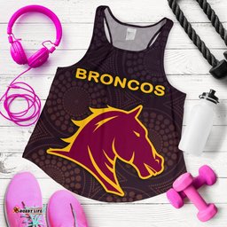 Brisbane Women Racerback Tank Broncos Simple Indigenous