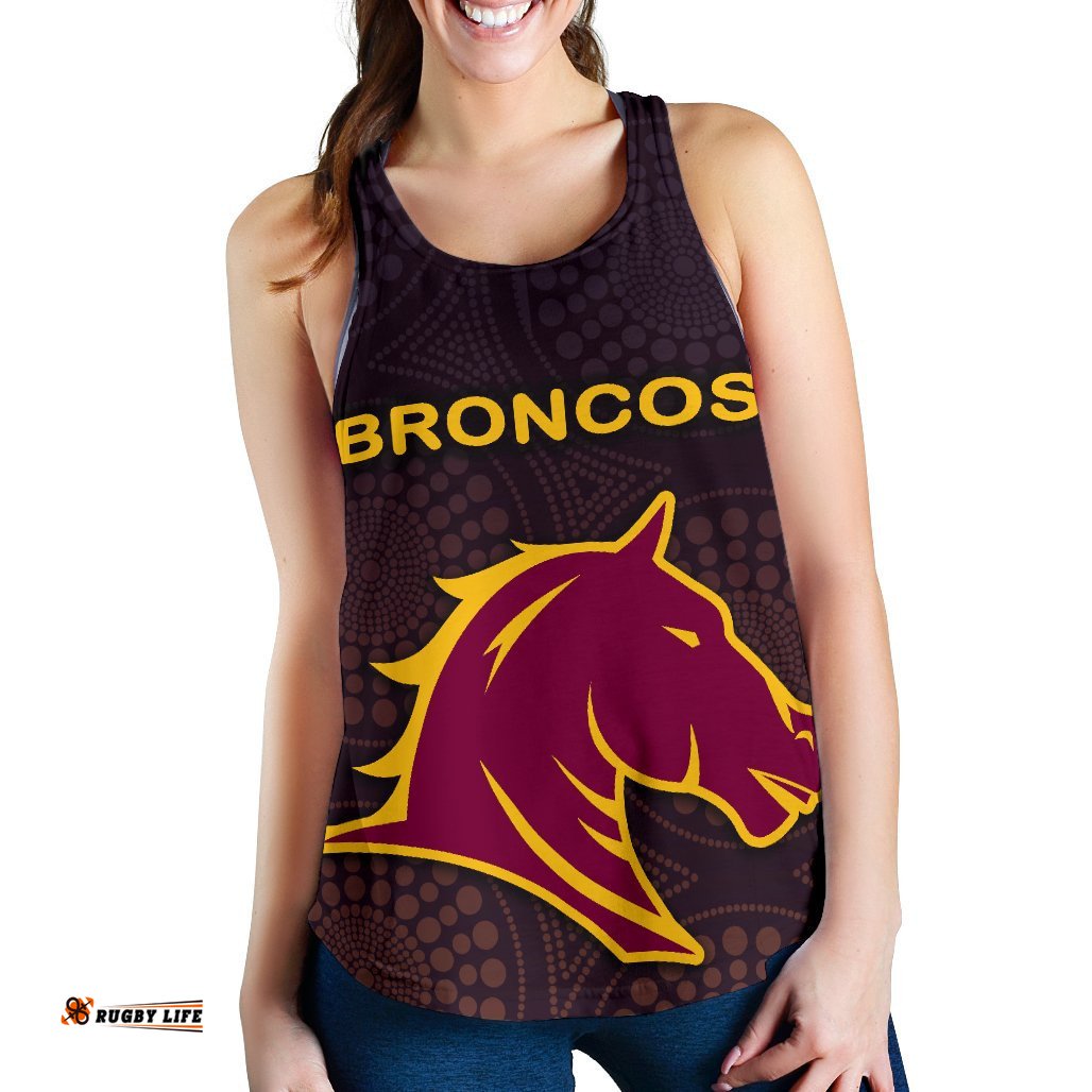 Brisbane Women Racerback Tank Broncos Simple Indigenous