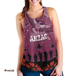 Manly Sea Eagles Rugby Women Racerback Tank Anzac Day Toward The New Dawn
