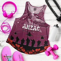 Manly Sea Eagles Rugby Women Racerback Tank Anzac Day Toward The New Dawn
