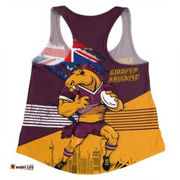 Brisbane Broncos Women Racerback Singlet Custom For Die Hard Fan Australia Flag Scratch Style