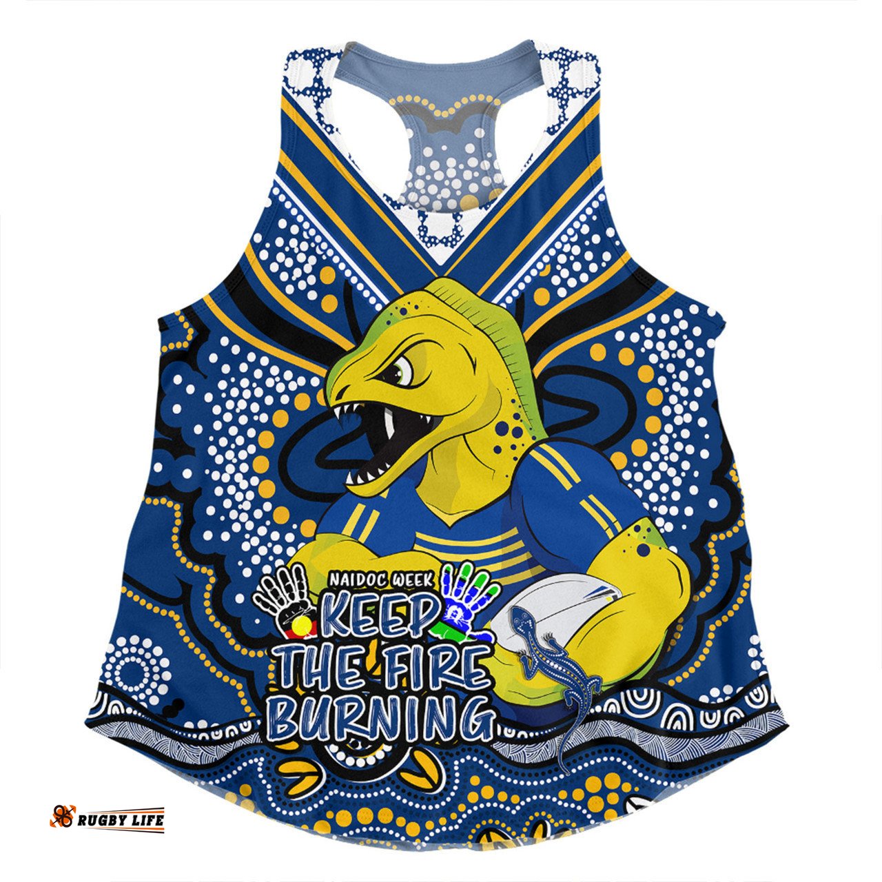 Parramatta Eels Women Racerback Singlet Aboriginal Inspired Naidoc Week Custom For Die Hard Fan Supporters