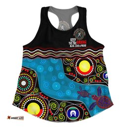 Australia Women Racerback Singlet Custom Naidoc Week Culture Art With River And Tortoise Aboriginal