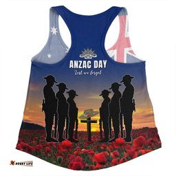 Australia Women Racerback Singlet - Anzac Day Keeping The Spirit Alive With Australia Flag