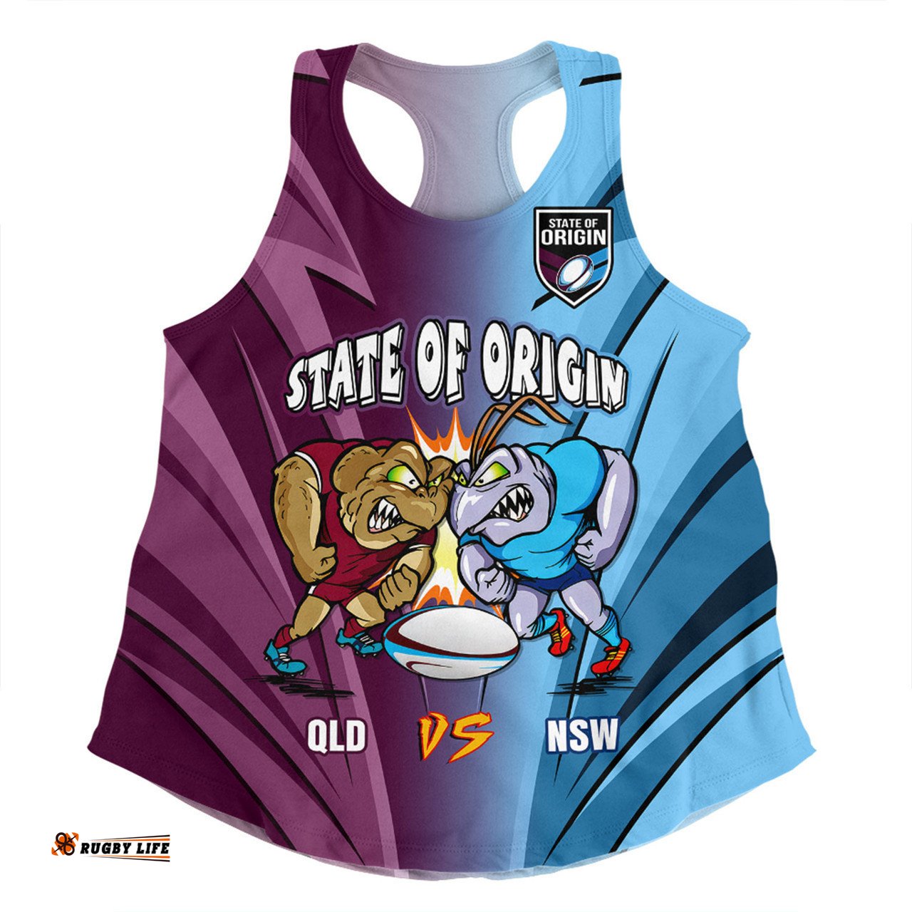 Queensland Maroons Women Racerback Singlet Custom State Of Origin 2024 Tough Fan Rugby For Life QLD vs NSW Ver 2