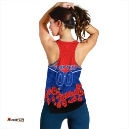 Custom Personalised Newcastle Knights Anzac Day Indigenous Art Women Tank Top