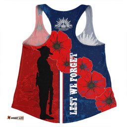 Australia Anzac Day Women Racerback Singlet - Lest We Forget Remebrance Day Blue Women Racerback Singlet
