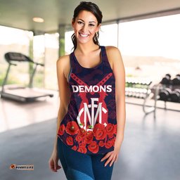 Melbourne Demons Anzac Day Indigenous Art Women Tank Top