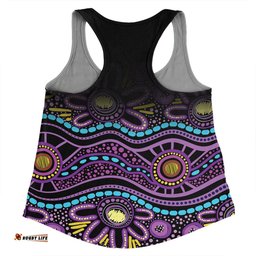 Australia Aboriginal Custom Women Racerback Singlet - Purple Dot In Aboriginal Style Women Racerback Singlet