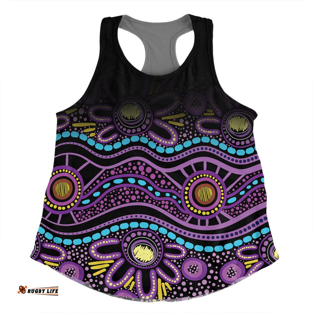 Australia Aboriginal Custom Women Racerback Singlet - Purple Dot In Aboriginal Style Women Racerback Singlet