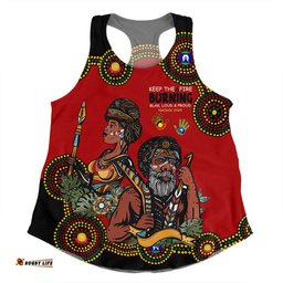 Australia Women Racerback Singlet Indigenous Culture Naidoc Week Keep The Fire Burning! Blak, Loud & Proud