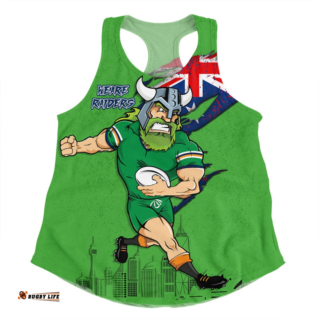 Canberra Raiders Women Racerback Singlet Custom For Die Hard Fan Australia Flag Scratch Style