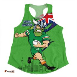 Canberra Raiders Women Racerback Singlet Custom For Die Hard Fan Australia Flag Scratch Style