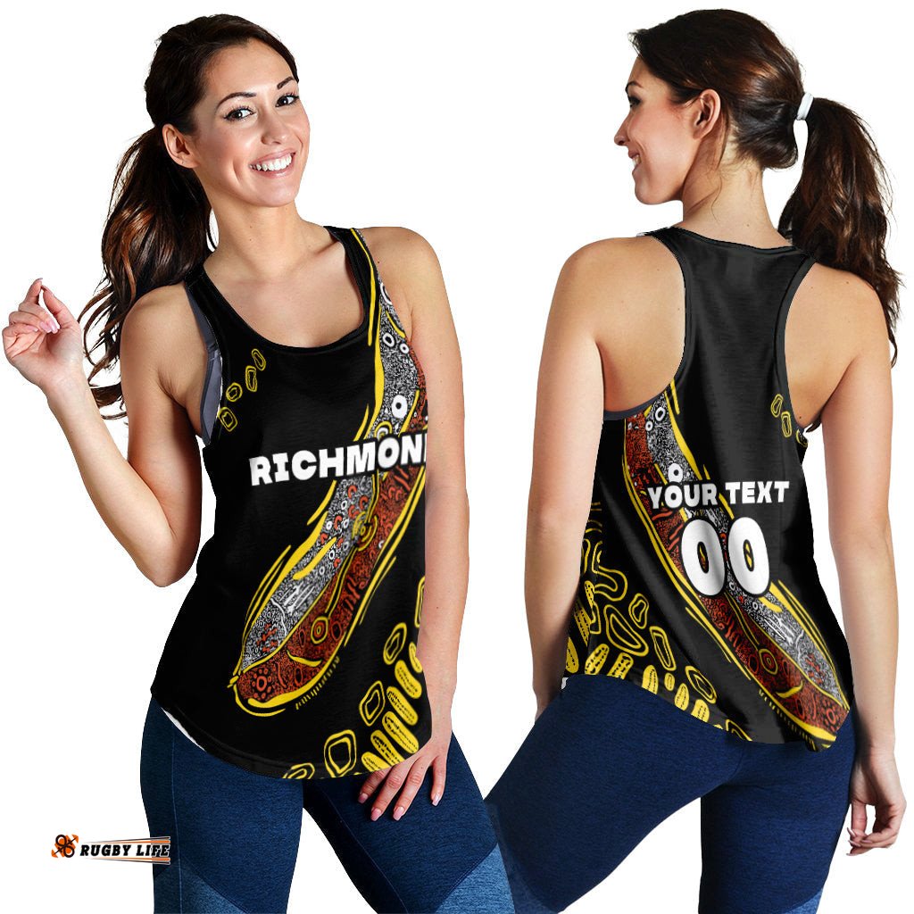 Custom Personalised Richmond Women's Racerback Tank Aboriginal Sport Style