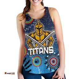 Naidoc Titans Women Racerback Tank Gold Coast Aboriginal