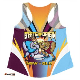 Queensland Maroons Women Racerback Singlet Custom State Of Origin 2024 Passionate Fan Born To Win QLD vs NSW