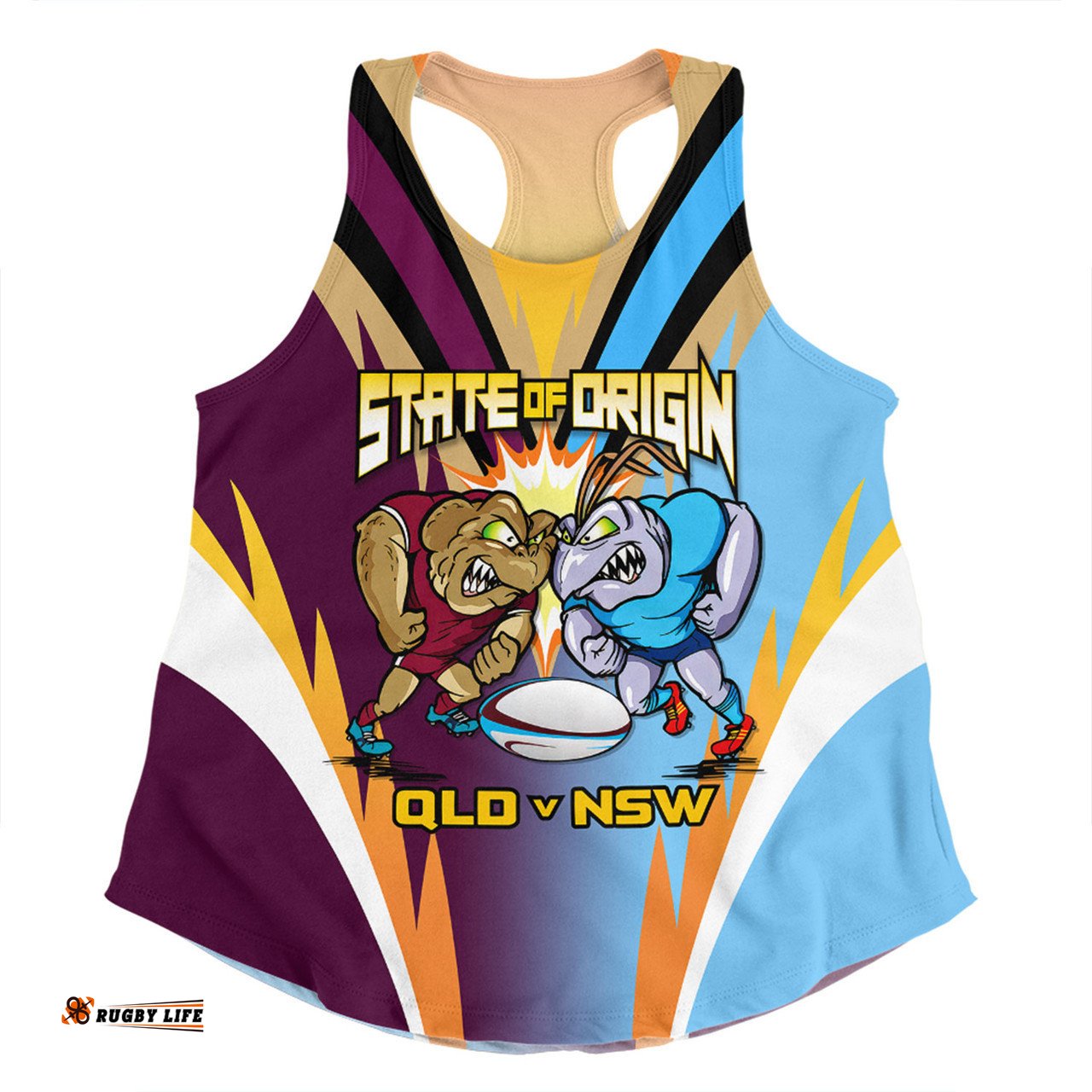 Queensland Maroons Women Racerback Singlet Custom State Of Origin 2024 Passionate Fan Born To Win QLD vs NSW