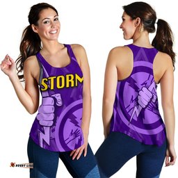 Melbourne All Over Women Racerback Tank Storm