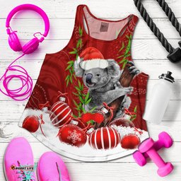 Australia Koala Aboriginal Women Racerback Tank Merry Christmas