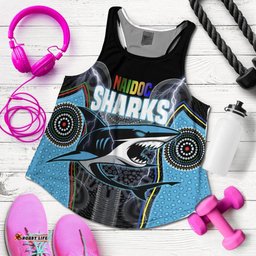 Custom Personalised Cronulla Sutherland Sharks Women Racerback Tank NAIDOC Week Special Style