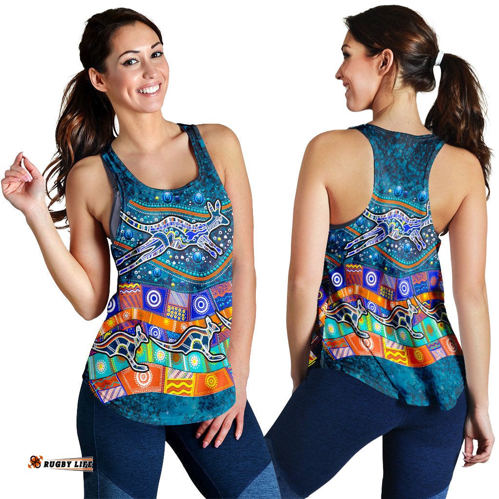 Australia Indigenous Women Tank Top Dot Painting Art