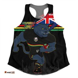 Penrith Panthers Women Racerback Singlet Custom For Die Hard Fan Australia Flag Scratch Style