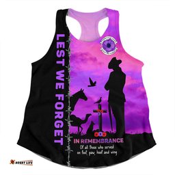 Australia Women Racerback Singlet Anzac Day Lest We Forget The Animals Of War