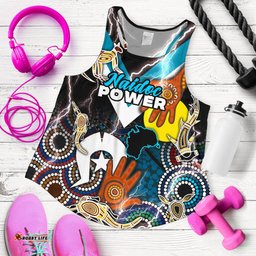 Custom Personalised Power Naidoc Week Women's Racerback Tank Adelaide Special Version Custom Text and Number