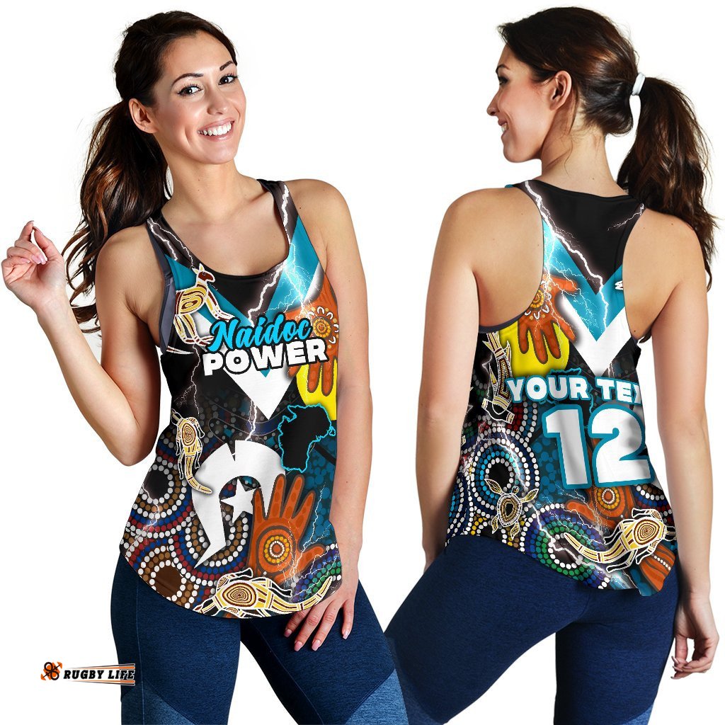 Custom Personalised Power Naidoc Week Women's Racerback Tank Adelaide Special Version Custom Text and Number