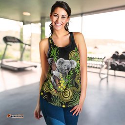 Golden Wattle Women Racerback Tank Australia Acacia Pycnantha Mix Aboriginal