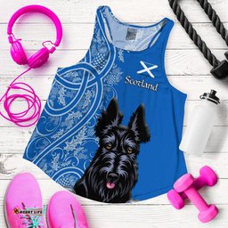 Scottish Terrier With Thistle Women Tank Top