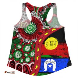 Australia Women Racerback Singlet Naidoc Week Indigenous Culture Inspired Dot Art Painting With Hunting