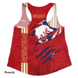 Redcliffe Dolphins Women Racerback Singlet - Happy Australia Day Flag Scratch Style