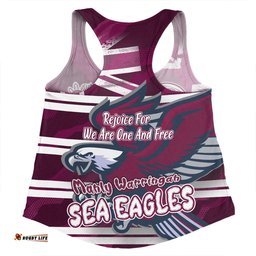 Manly Warringah Sea Eagles Women Racerback Singlet - Happy Australia Day We Are One And Free