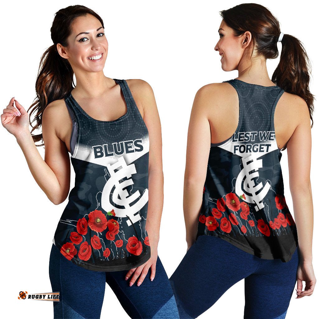 Blues Anzac Day Women Tank Top Indigenous Art