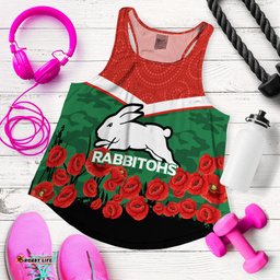 Rabbitohs Anzac Day Women Tank Top Indigenous Art