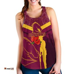 Brisbane Broncos Anzac Day Women Tank Top Indigenous Art