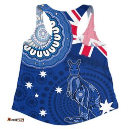 Australia Women Racerback Singlet Flag With Kangaroo Aboriginal