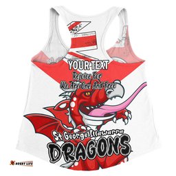 St. George Illawarra Dragons Women Racerback Singlet - Happy Australia Day We Are One And Free