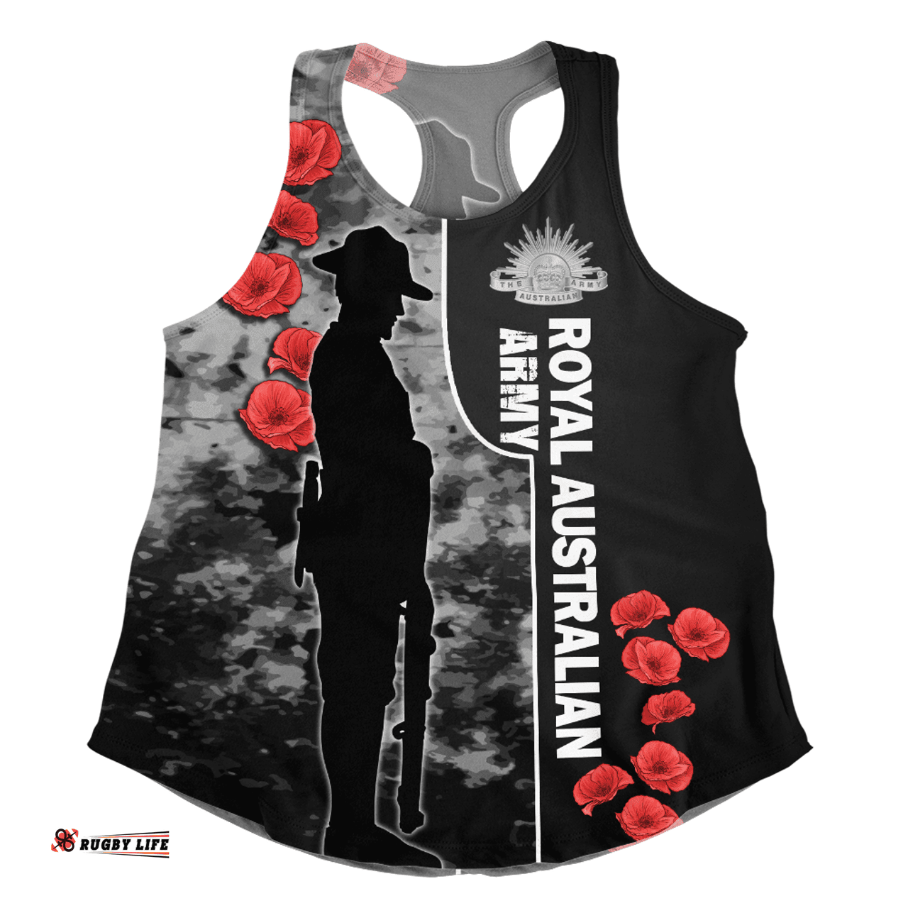 Australia Women Racerback Singlet - Royal Australian Army Anzac Day Camouflage Style